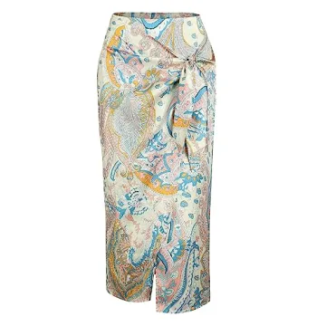 Stylish ZAFUL Boho Skirt - Floral High Waist Asymmetrical Design