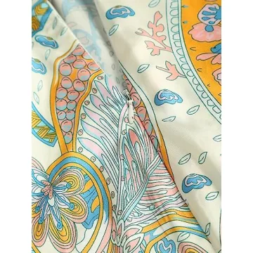 Shop ZAFUL Boho Skirt High Waist Floral Design