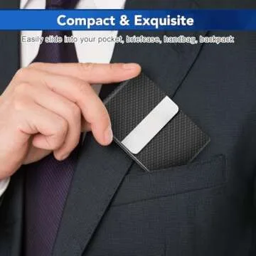DMFLY Business Card Holder - RFID Blocking, Magnetic Closure, Professional Design