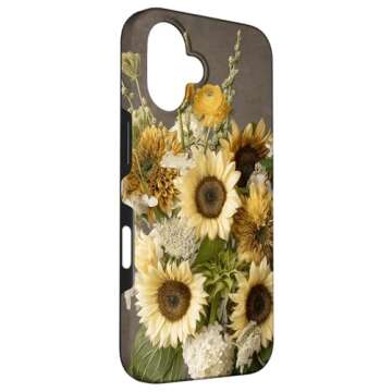 Light Sunflowers iPhone 16 Floral Case for Flower Lovers
