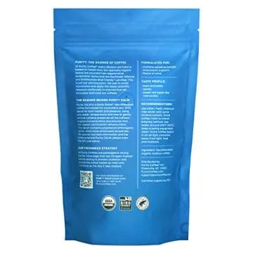 Purity Coffee CALM Decaf Medium Roast Whole Beans - USDA Organic & Mold Tested 12 oz