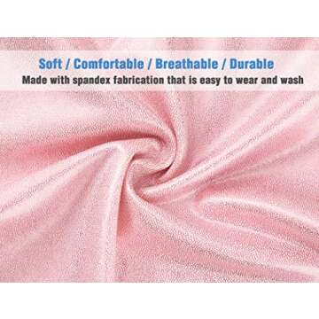 TENVDA Girls Gymnastics Leotards Sparkly Glitter Solid Pale Pink Biketard Unitard for 2t 3t Toddler Kids Performance Practice