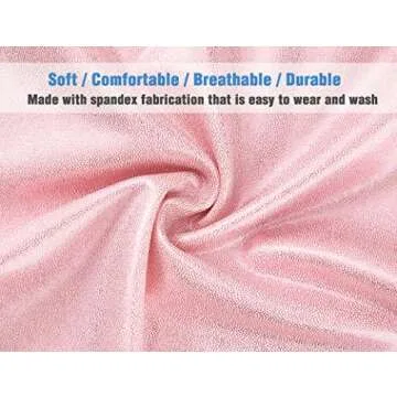 TENVDA Girls Gymnastics Leotards Sparkly Glitter Solid Pale Pink Biketard Unitard for 2t 3t Toddler Kids Performance Practice