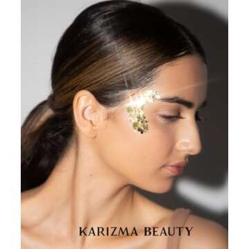 KARIZMA 24K Gold Glitter - 10g Chunky Face, Hair, Eye & Body Glitter for Women. Rave & Festival Accessories, Cosmetic Makeup Set
