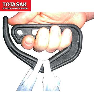 TotASak Grocery Bag Carrier (2 Pack) - Multiple Shopping Bag Holder Handle - Durable Lightweight Multi Purpose Secondary Handle Tool