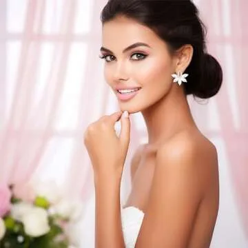 FENBORY Clear Rhinestone Statement Stud Earrings Flower Crystal Stud Drop Earrings Wedding Prom Earrings for Women