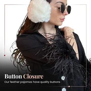 Luxury Feather Pajamas for Women - Detachable Trim & Soft Fabric
