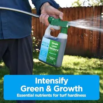 Superior 15-0-15 Liquid Lawn Fertilizer - Lawn Food for Growth & Green - Nitrogen, Potassium, Humic, Fish & Seaweed - Any Grass Type- Simple Lawn Solutions - All Season- Attached Sprayer (32 Ounce)
