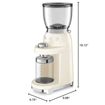 SMEG Cream Retro Electric Coffee Grinder - Perfectly Grind Coffee