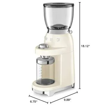 SMEG Cream Retro Electric Coffee Grinder - Perfectly Grind Coffee