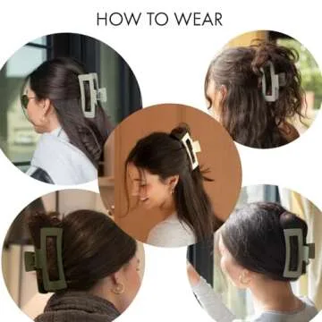 FRAMAR Green Hair Clips For Women Thick Hair - Extra Large Claw Clips for Thick Hair, Big Hair Clips for Thick Hair, Hair Clips For Girls, Sage Green Hair Accessories, Pinzas Para El Cabello - 4 Pack