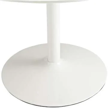 Modway Rostrum Modern 44" Round Top Pedestal Kitchen and Dining Room Table in White
