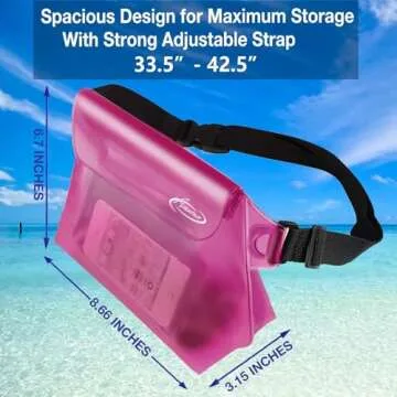 AiRunTech Waterproof Pouch with Waist Strap (2 Pack) | Adjustable Waterproof Dry Fanny Bag for Boating Swimming Kayaking Surfing | Beach Cruise Travel Accessories Essentials Vacation Must haves