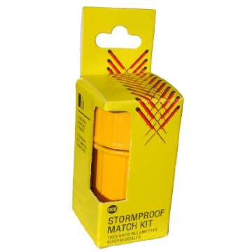 UCO Stormproof Match Kit with Waterproof Case, 25 Stormproof Matches and 3 Strikers - Yellow