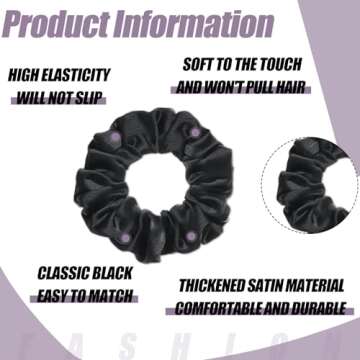 Stylish 8 Pack Satin Silk Scrunchies for Hair Care