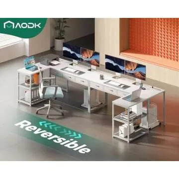 AODK Stylish 53 Inch L-Shaped Desk with Power Outlets