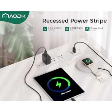 AODK Stylish 53 Inch L-Shaped Desk with Power Outlets