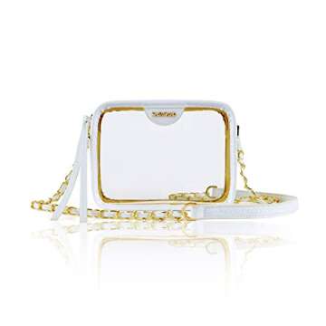 KAVIAR Clear Mini Camera Bag Stadium Approved Crossbody Purse Festival (White)