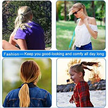 Black Elastic Hair Ties 120 Pcs No Crease Rubber Hair Ties Bands Elastic Ponytail Traceless Holders for Women & Men Thick Hair, Thin hair, Curly hair (Black)