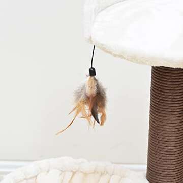 Catry Cat Tree with Feather Toy - Cozy Design of Cat Hammock Allure Kitten to Lounge in, Cats Love to Lazily Recline While Playing with Feather Toy and Scratching Post, (Innovative Arrival)