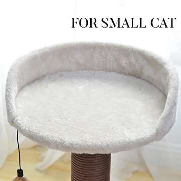 Catry Cat Tree with Feather Toy - Cozy Design of Cat Hammock Allure Kitten to Lounge in, Cats Love to Lazily Recline While Playing with Feather Toy and Scratching Post, (Innovative Arrival)