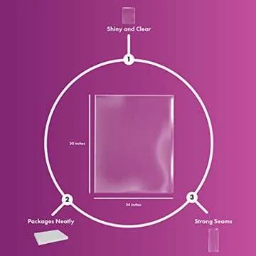 Purple Q Crafts Clear Basket Bags - 24x30 inches, 10 Pack