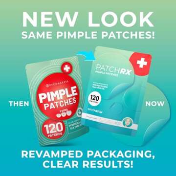 Pimple Patch Acne Treatment (Tea Tree Oil) - 120 Count, Acne-Healing Hydrocolloid Bandages (3 Sizes)...