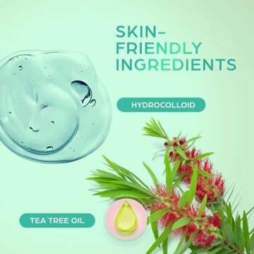 Pimple Patch Acne Treatment (Tea Tree Oil) - 120 Count, Acne-Healing Hydrocolloid Bandages (3 Sizes), Discreet Acne Dots Hydrocolloid Acne Patch, Pimple Patches, Acne Patches for Face & Body Acne