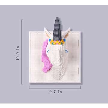 BDYDT Wall Art Unicorn Building Blocks Set; A Wall Decor Set for Adults Who Love Creative Hobbies(17...