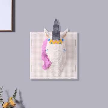 BDYDT Wall Art Unicorn Building Blocks Set; A Wall Decor Set for Adults Who Love Creative Hobbies(1784 Pieces) Toys Gifts for Kid and Adult