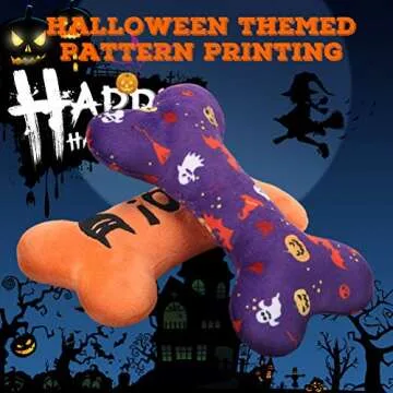 Halloween Bone Squeaky Toy 4 Pack for Small Dogs