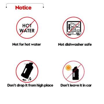 2.2L 75oz Half Gallon Water Jug Big Gym Sports Bottle Men Large Plastic Reusable Container with Handle Strap Measurements Marked Ecofriendly Leakproof Wide Mouth Drinking Fitness Outdoor