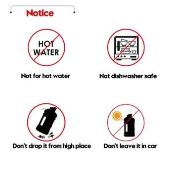 2.2L 75oz Half Gallon Water Jug Big Gym Sports Bottle Men Large Plastic Reusable Container with Handle Strap Measurements Marked Ecofriendly Leakproof Wide Mouth Drinking Fitness Outdoor