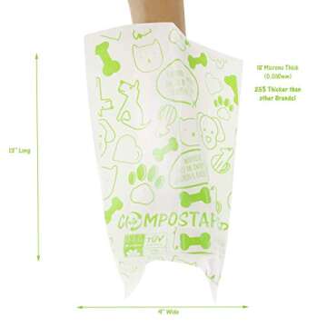 CompostaPoop Biodegradable Dog Poop Bag | Plant-Based Dog Waste Bag | Home Compostable | Dispenser Refill Rolls | Unscented Leak Proof Poo Bags Rated ASTM D6400 | Eco Friendly (240 bags (16 Rolls))