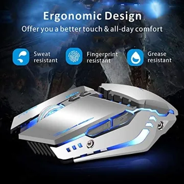 TENMOS T12 Wireless Gaming Mouse Rechargeable with LED