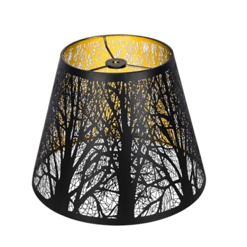 ALUCSET Metal Lampshade with Warm Glow and Tree Pattern