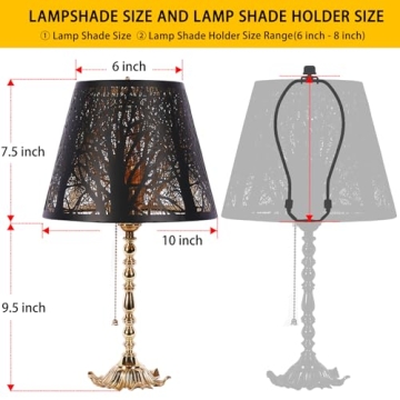 ALUCSET Metal Lampshade with Warm Glow and Tree Pattern