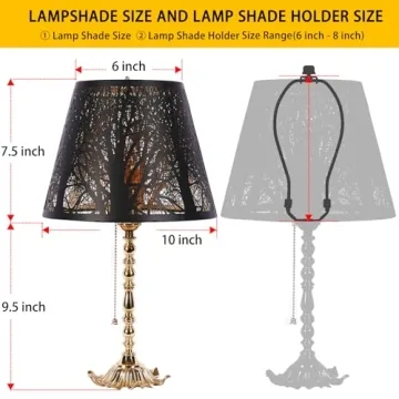 ALUCSET Metal Lampshade with Warm Glow and Tree Pattern