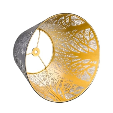ALUCSET Metal Lampshade with Warm Glow and Tree Pattern