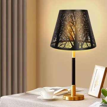ALUCSET Metal Lampshade with Warm Glow and Tree Pattern