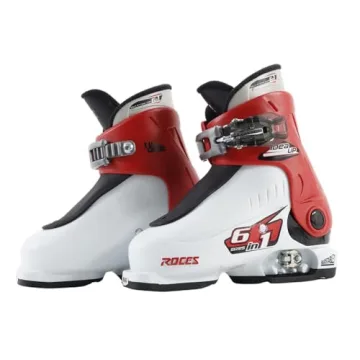 Roces Adjustable Youth Ski Boots Size 16.0-18.5 White Red Black