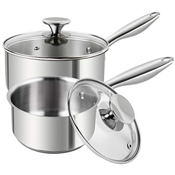 MICHELANGELO 2 Piece Stainless Steel Saucepan Set - Durable & Stylish