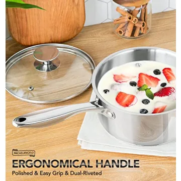 MICHELANGELO 2 Piece Stainless Steel Saucepan Set - Durable & Stylish