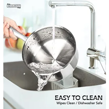 MICHELANGELO 2 Piece Stainless Steel Saucepan Set - Durable & Stylish