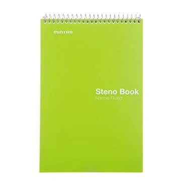 Mintra Office Steno Book - (Primary Colors, 8 Pads/Pack, Narrow Ruled) - 6inx9in, 100 Sheets per pad, POLY Cover, notebook for writing notes in school, university, college, work, office