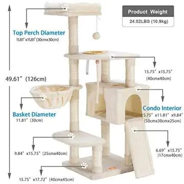 Heybly Cat Tower with Scratching Board for Indoor Cats
