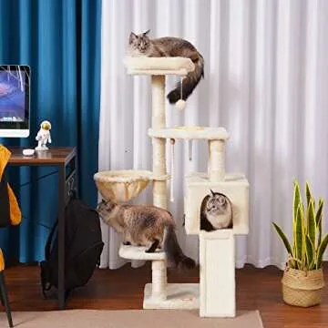 Heybly Cat Tower with Scratching Board for Indoor Cats