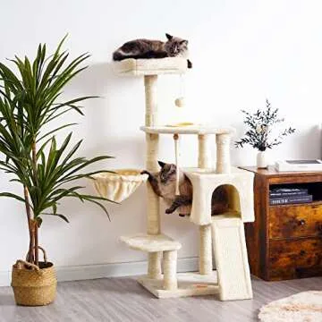 Heybly Cat Tower with Scratching Board for Indoor Cats