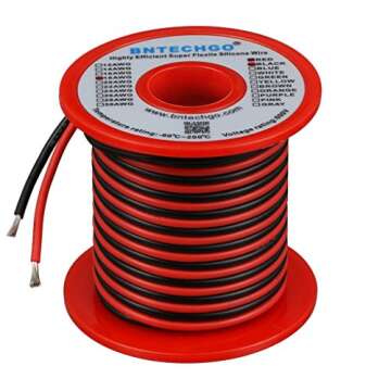 BNTECHGO 18 Gauge Silicone Wire Spool Red 25ft and Black 25ft 2 Separate Wires Flexible 18 AWG Stran...
