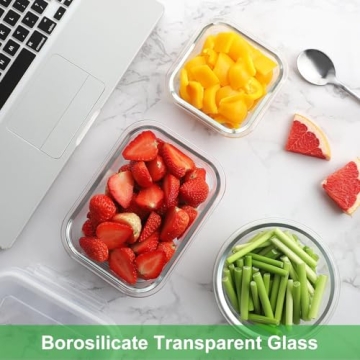 HOMBERKING 18 Piece Glass Food Storage Containers Set